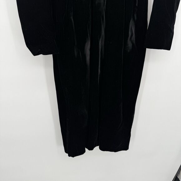 Tanner Vintage Black Velvet Long Sleeve Formal Dress Size 6 Evening - Picture 3 of 13